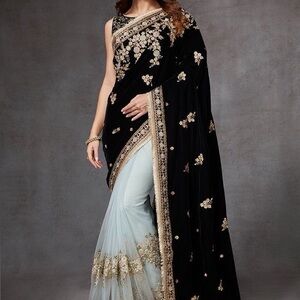 Lashkaraa half and half velvet saree. DO NOT BUY! I’m searching to buy it